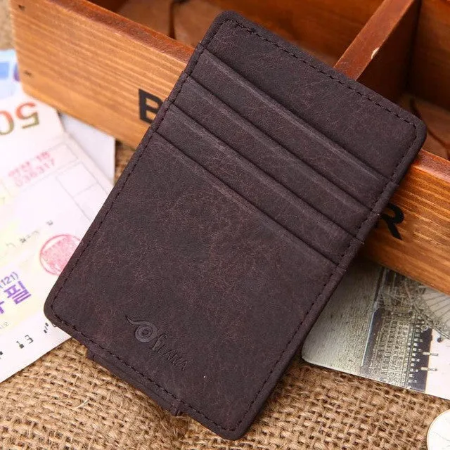 2016 Fashion Men Purs Card Holder Cash Receipt Leather Wallets Men Organizer Bifold Wallete carteras mujer