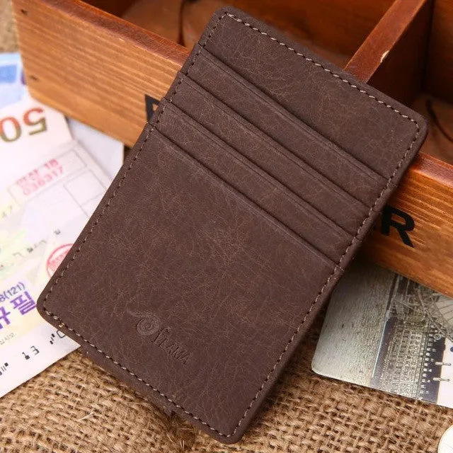 2016 Fashion Men Purs Card Holder Cash Receipt Leather Wallets Men Organizer Bifold Wallete carteras mujer