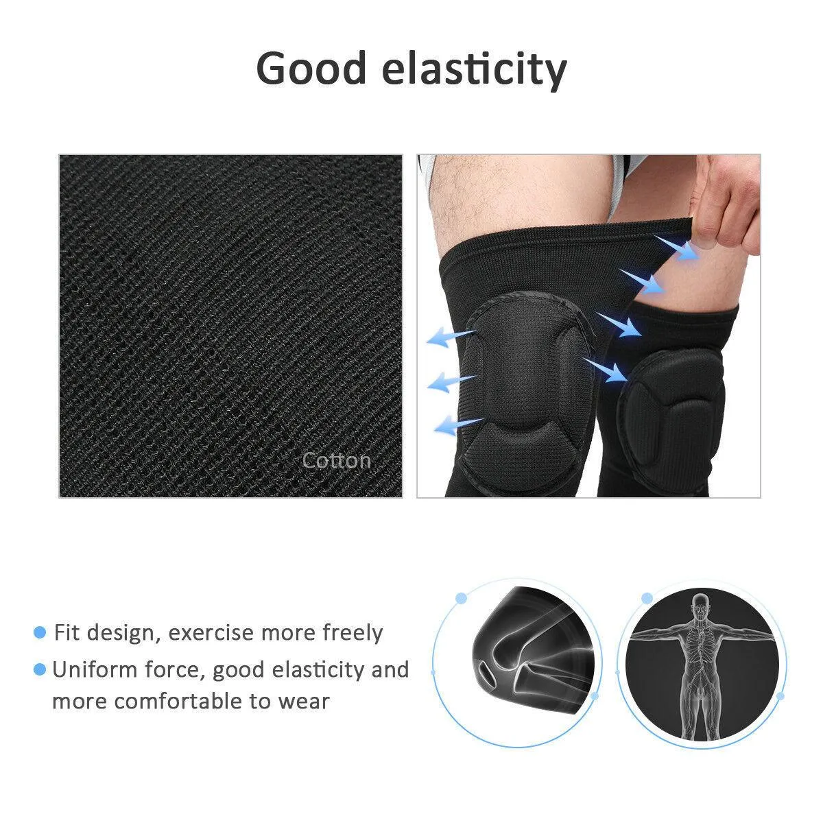 2x Professional Knee Pads for Sports, Work, and Construction