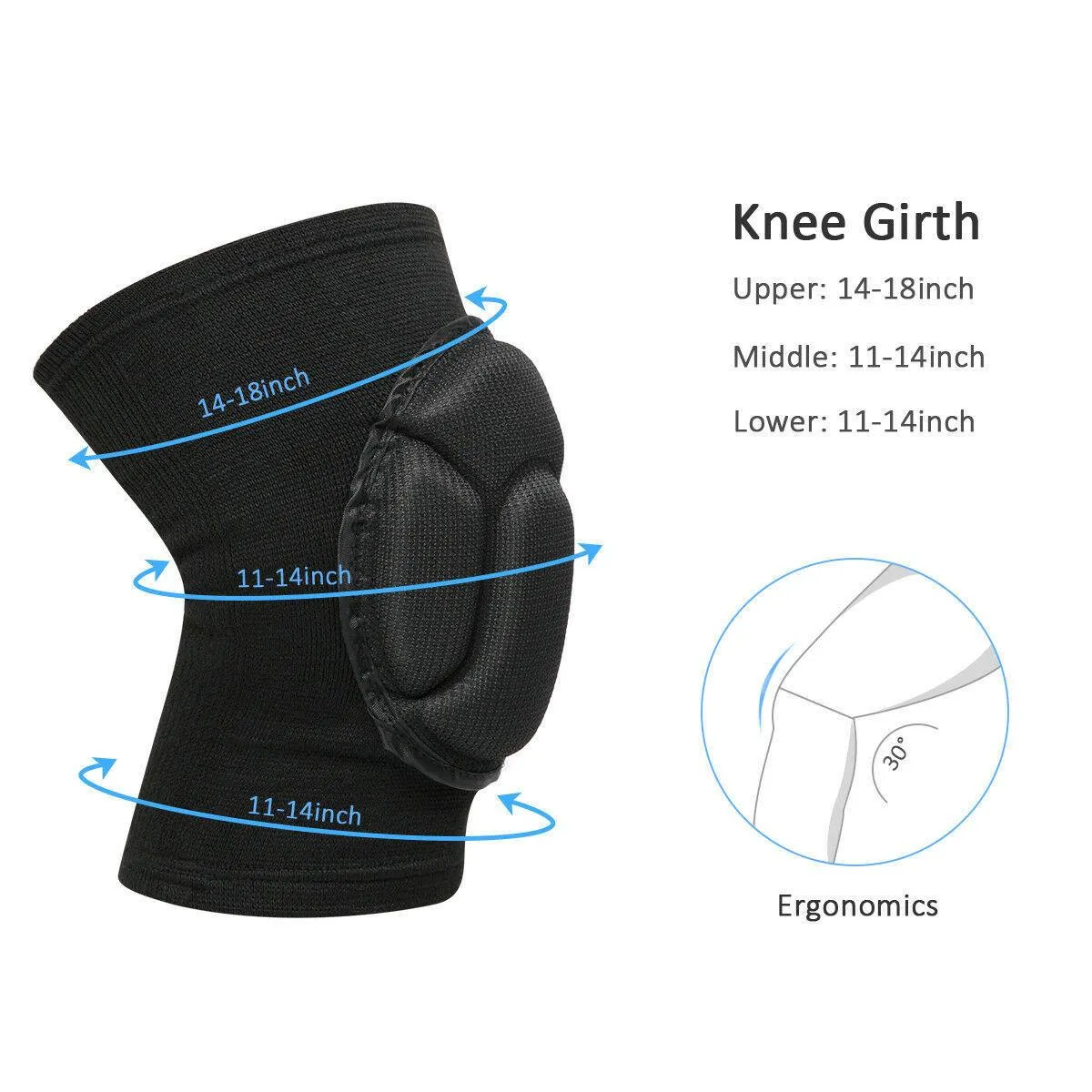 2x Professional Knee Pads for Sports, Work, and Construction