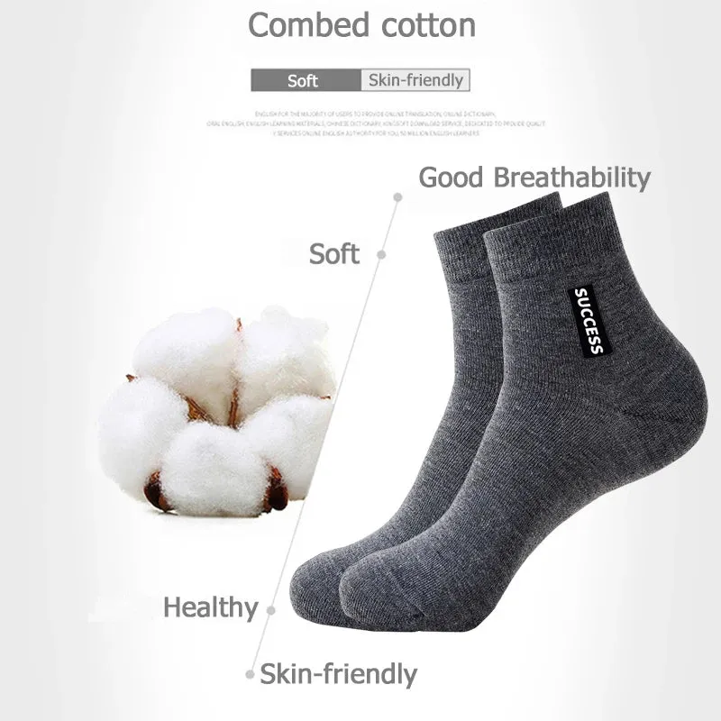 6 Pairs Men's Anti-odor Sweat-absorbing Mid Sports Socks