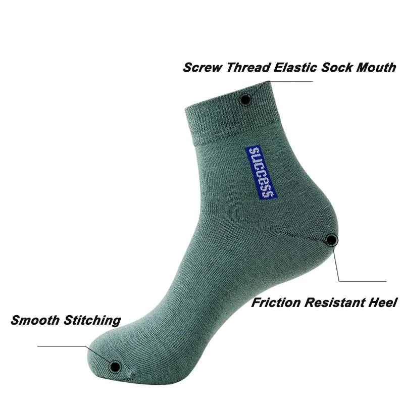 6 Pairs Men's Anti-odor Sweat-absorbing Mid Sports Socks