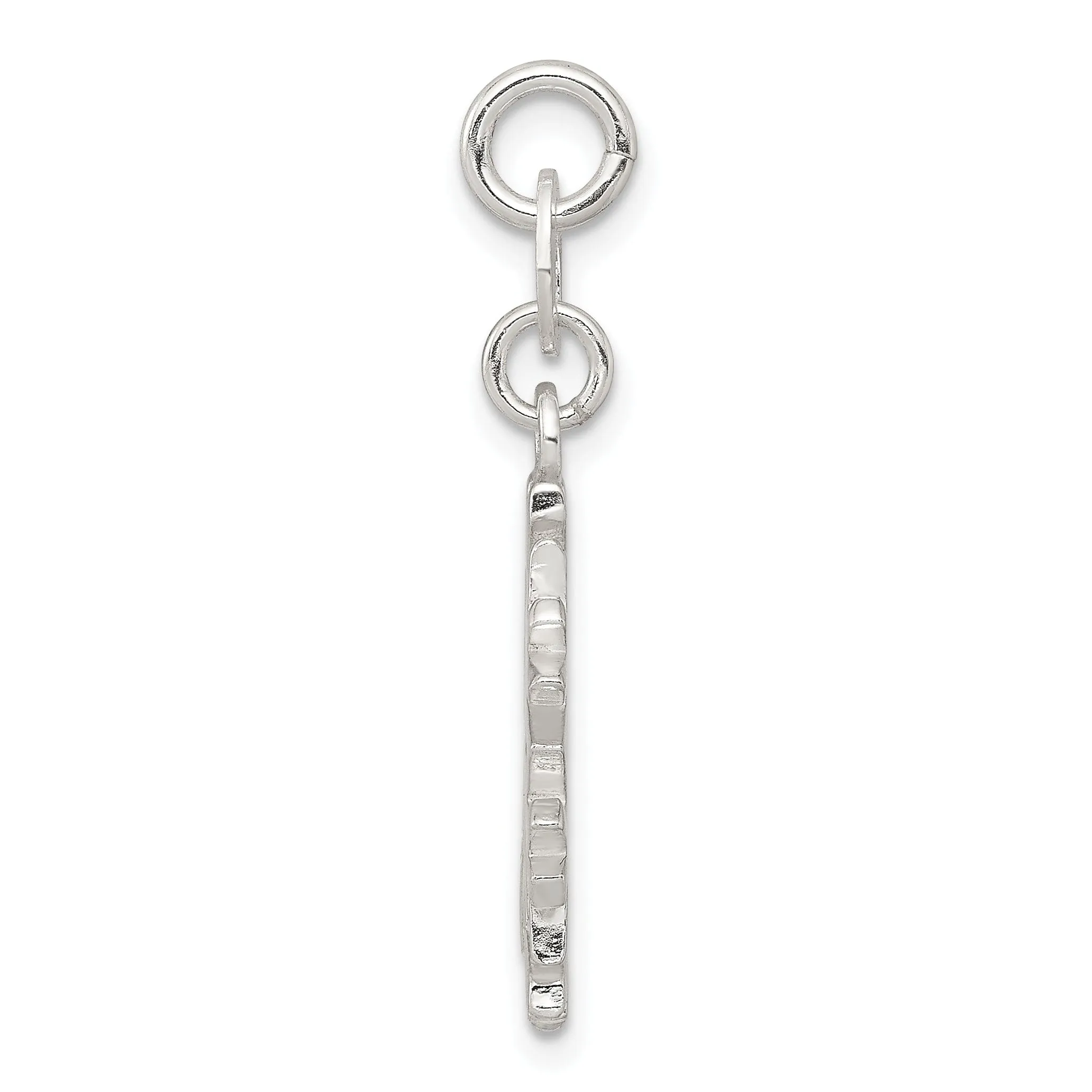 925 Sterling Silver Polished Snowflake Charm Pendant