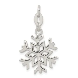 925 Sterling Silver Polished Snowflake Charm Pendant