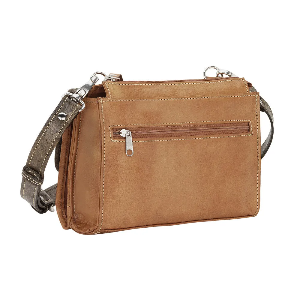 American West Handbag Desert Wildflower Collection: Leather Western Crossbody Bag and Wallet