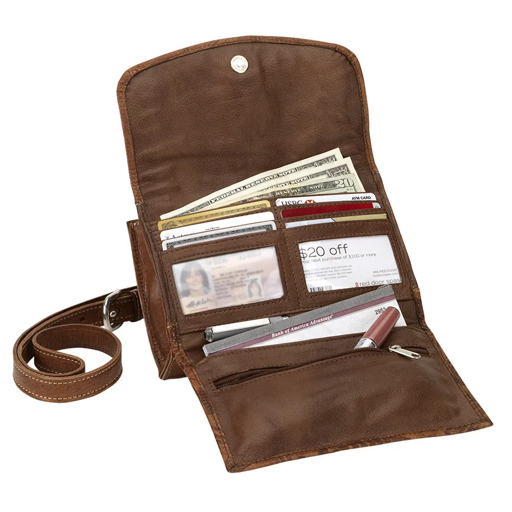American West Handbag Desert Wildflower Collection: Leather Western Crossbody Bag and Wallet