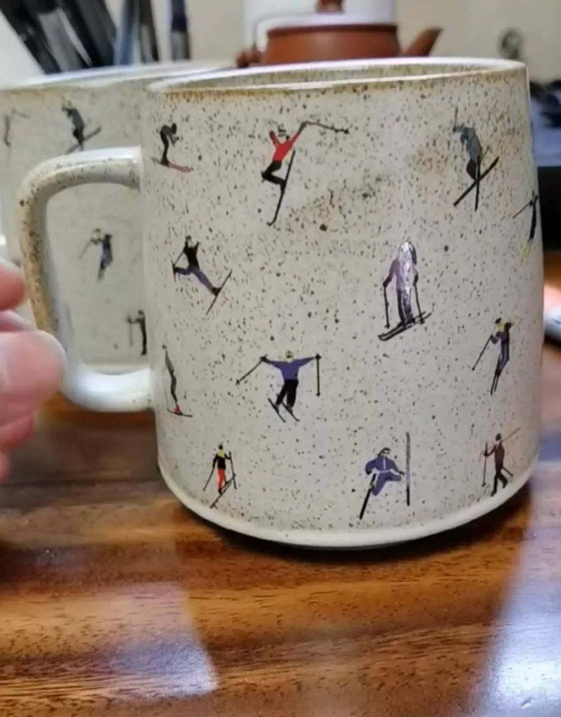 Artsy Em - Ski Adventure Stoneware Mug: Embrace the Slopes: No Coasters