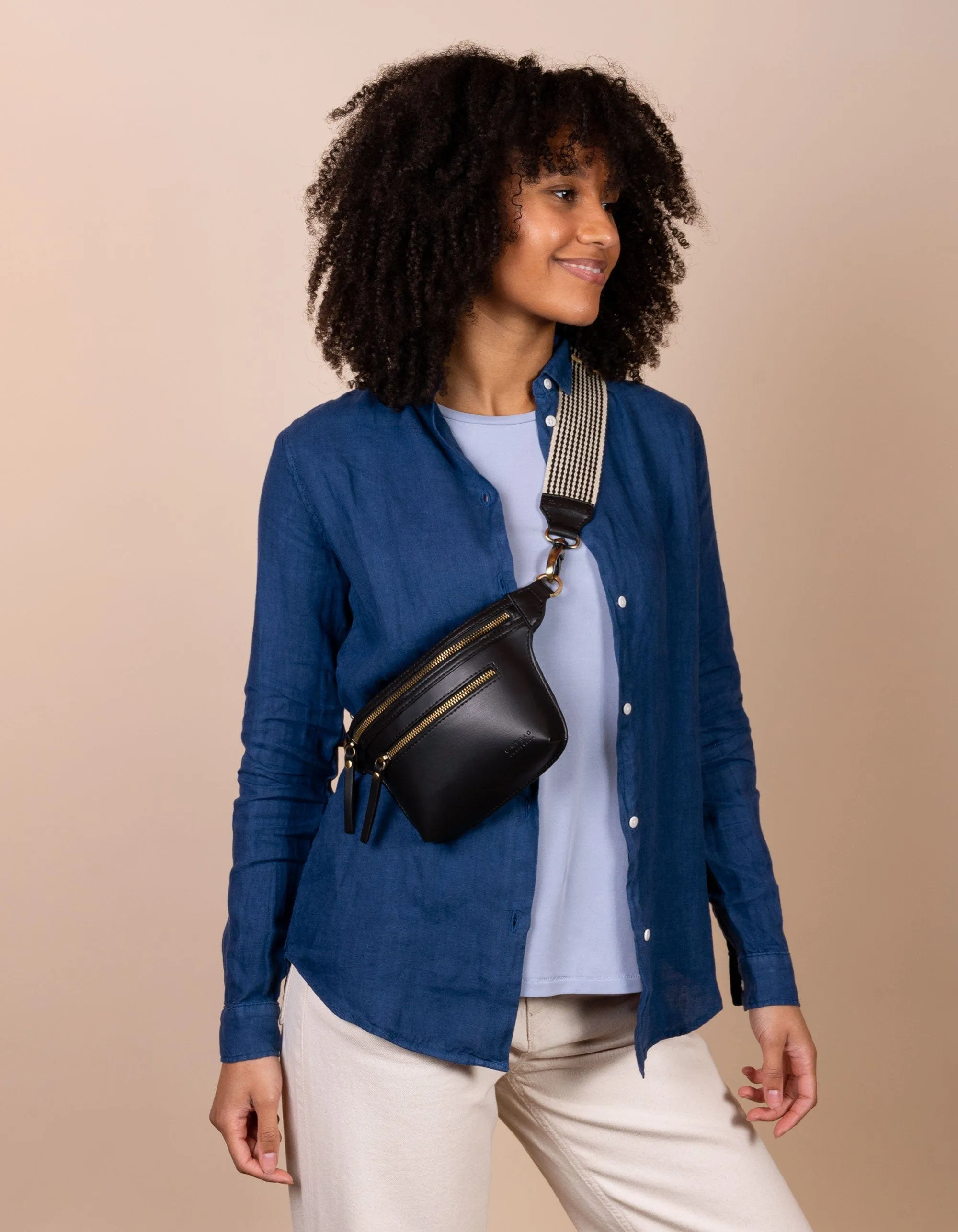 Beck's Apple Leather Vegan Bum Bag | Black
