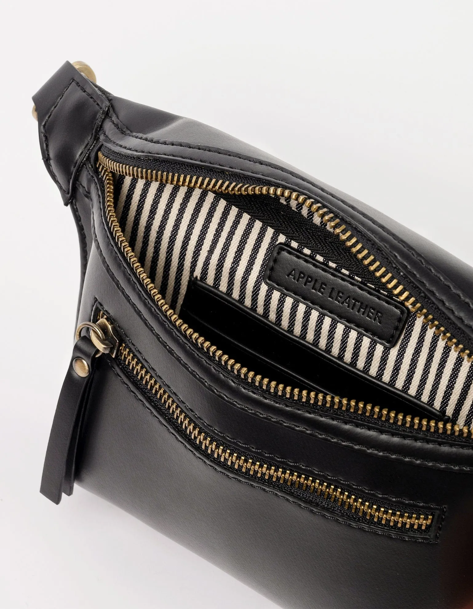 Beck's Apple Leather Vegan Bum Bag | Black
