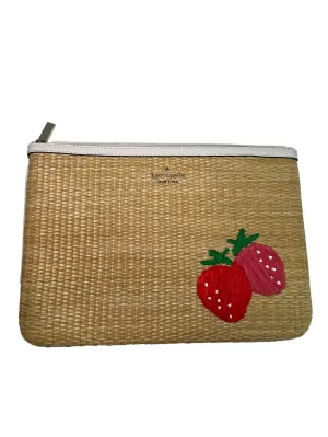 Beige Rattan Strawberry Clutch