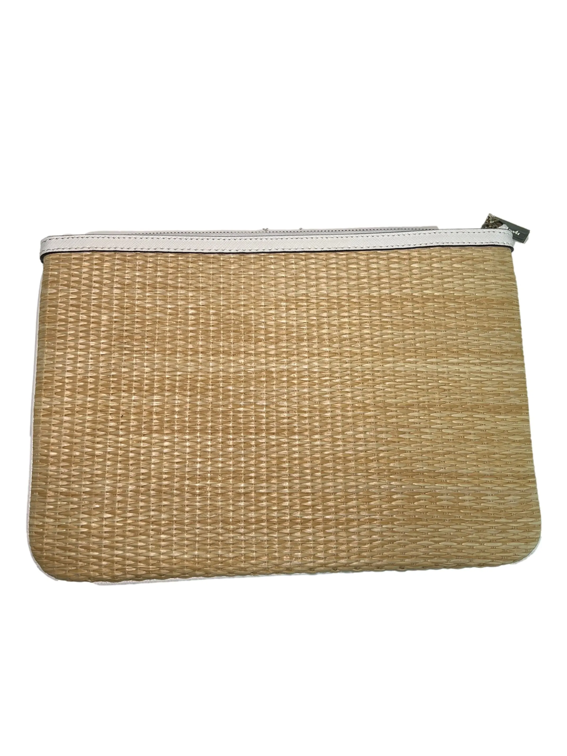 Beige Rattan Strawberry Clutch