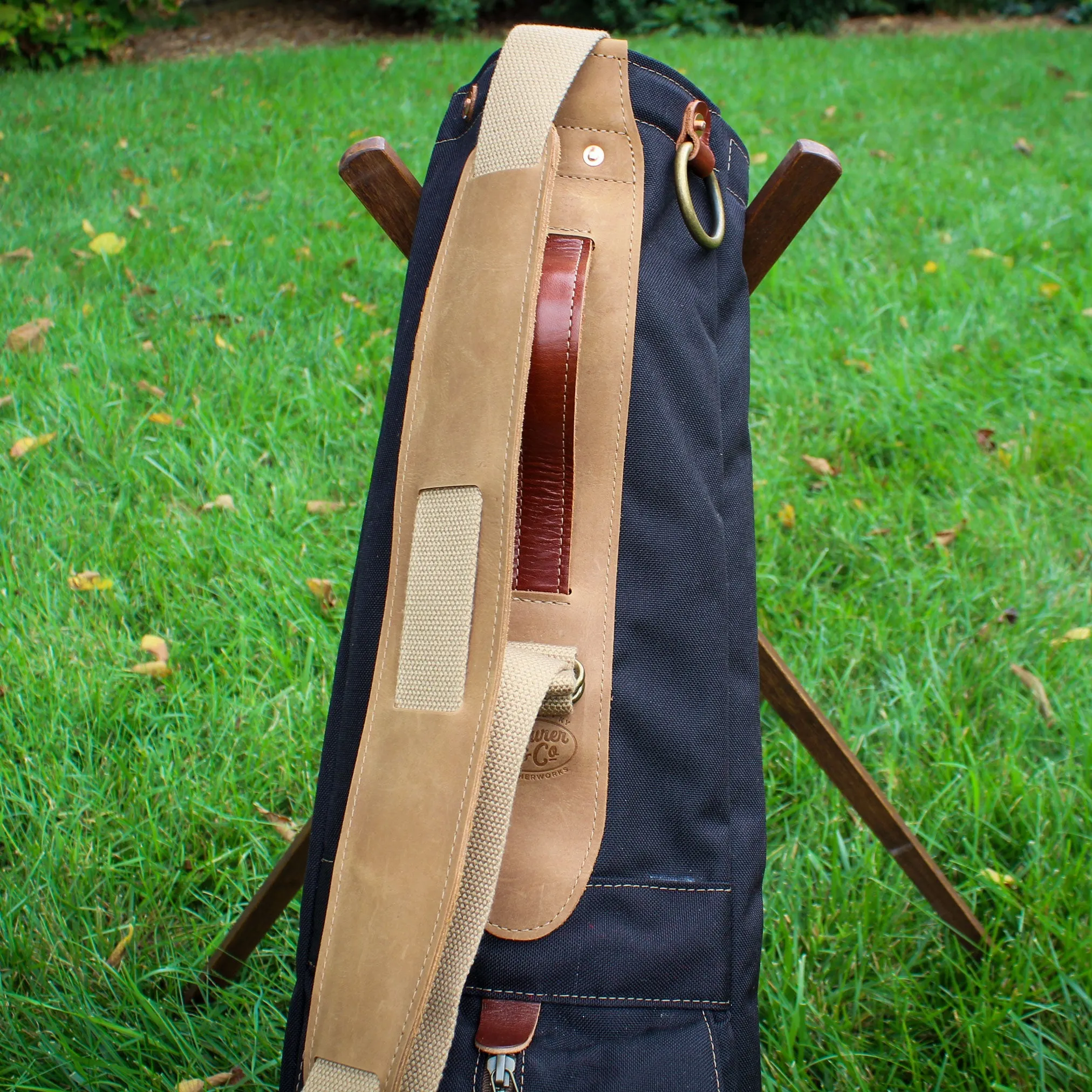 Black Cordura/Brown/Nubuck Leather Trim Sunday Golf Bag