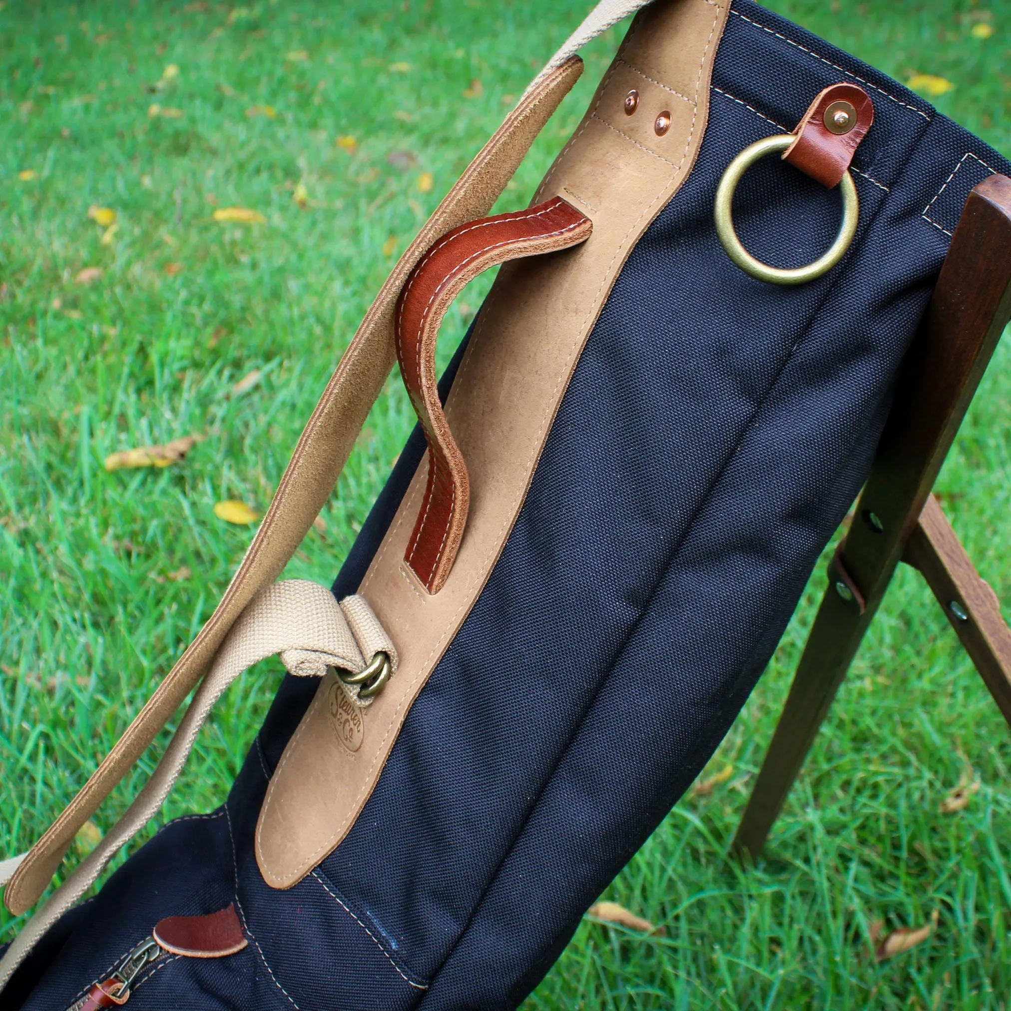 Black Cordura/Brown/Nubuck Leather Trim Sunday Golf Bag