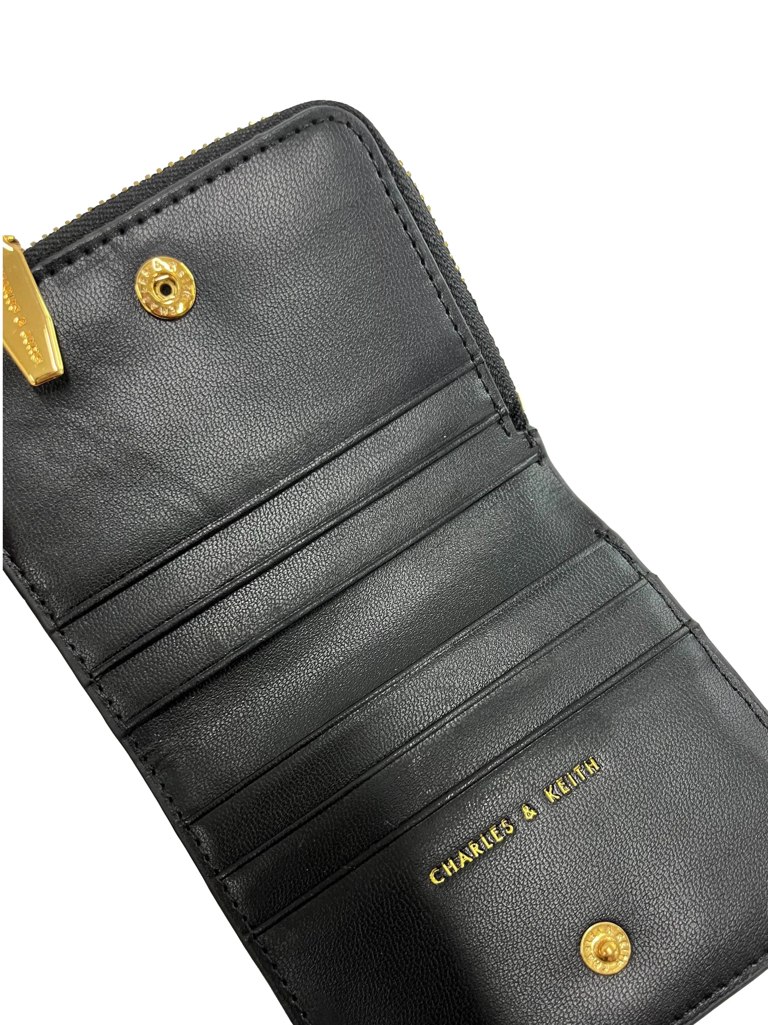 Black Harmonee Top Zip Small Wallet