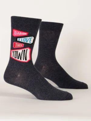 Blue Q Damn I Love This Town Men's Socks