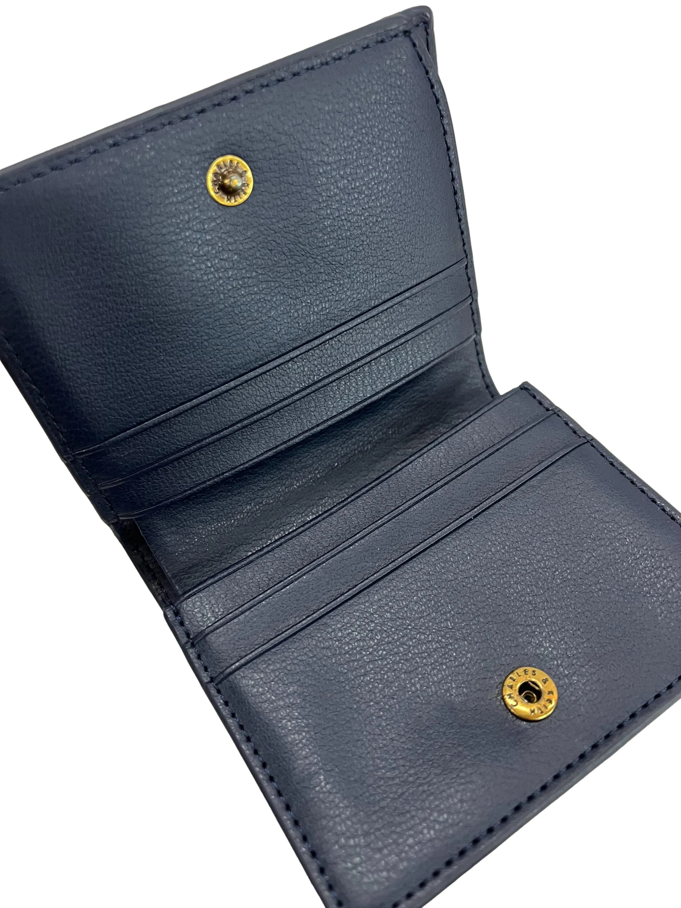 Blue Snap Button Card Holder