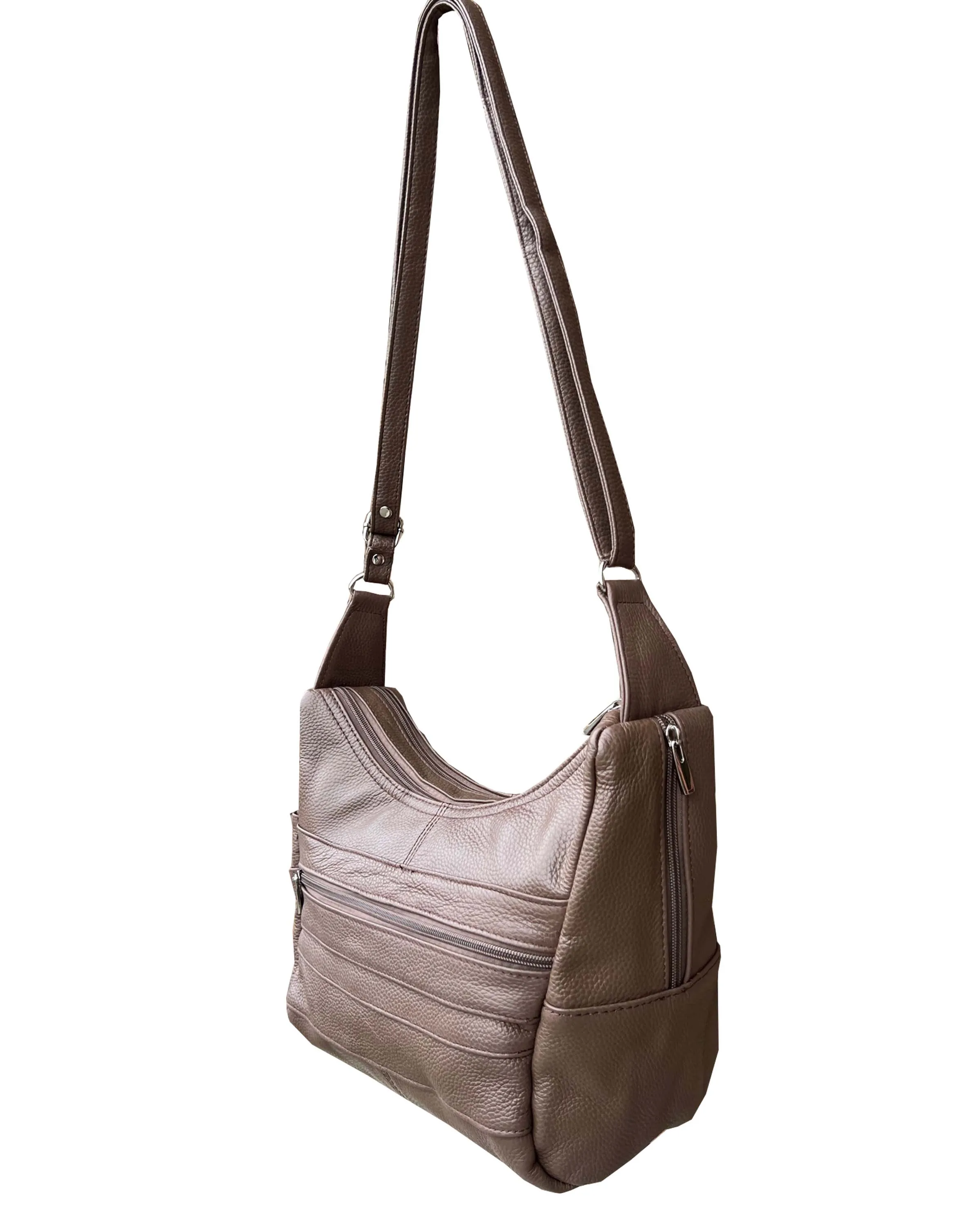 Brown Cowhide leather crossbody