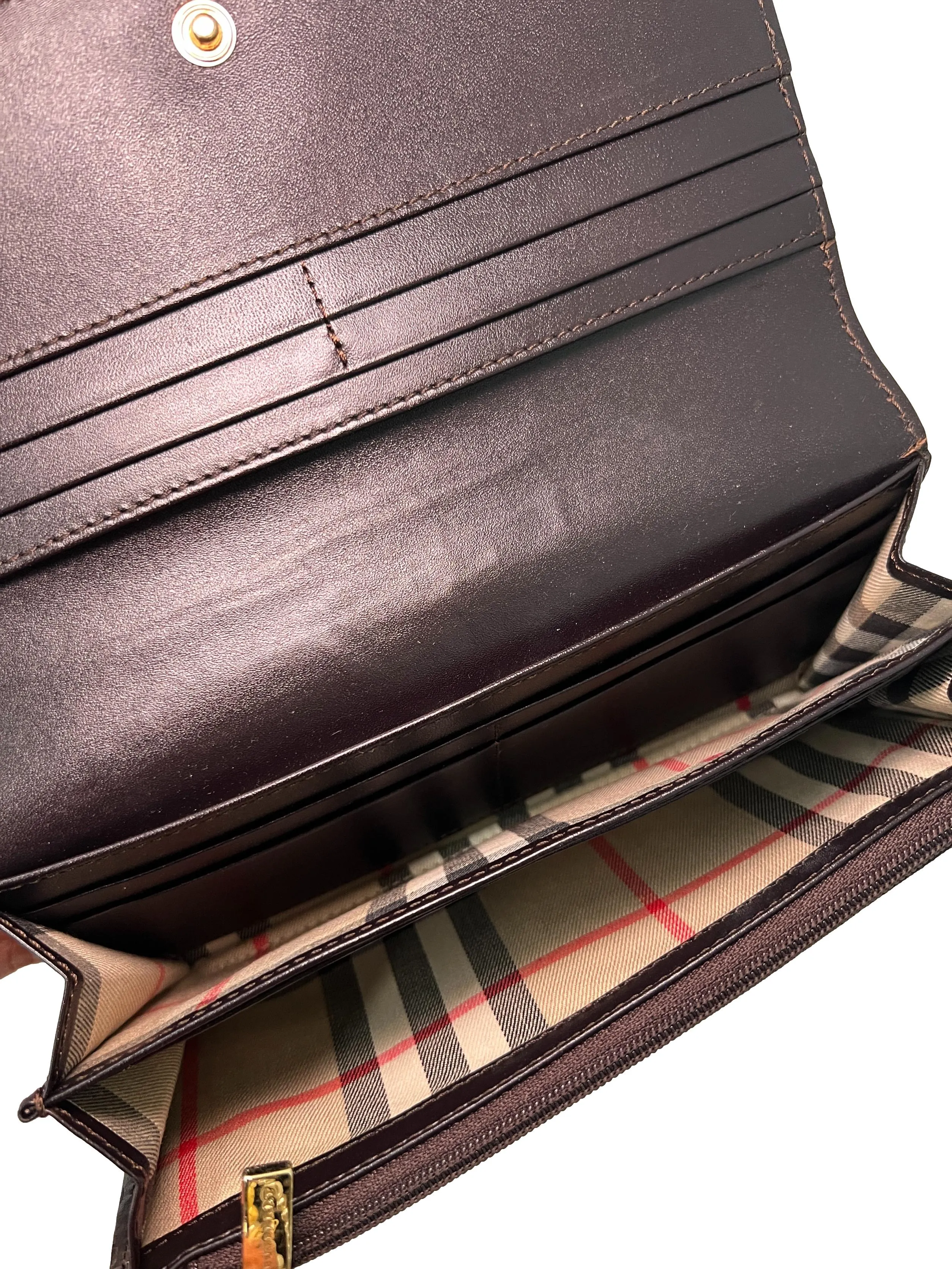 Brown Pu Leather Long Wallet