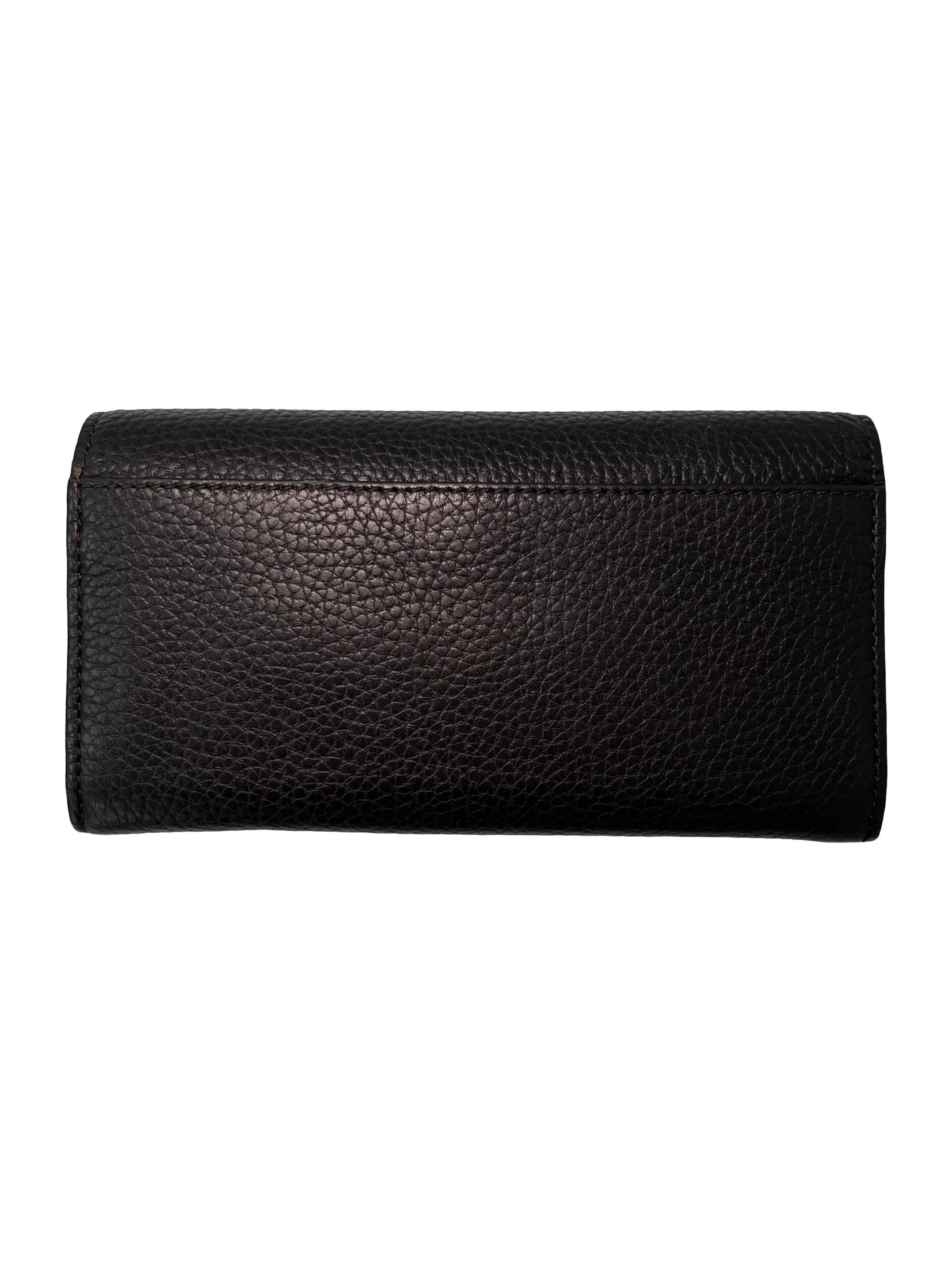 Brown Pu Leather Long Wallet