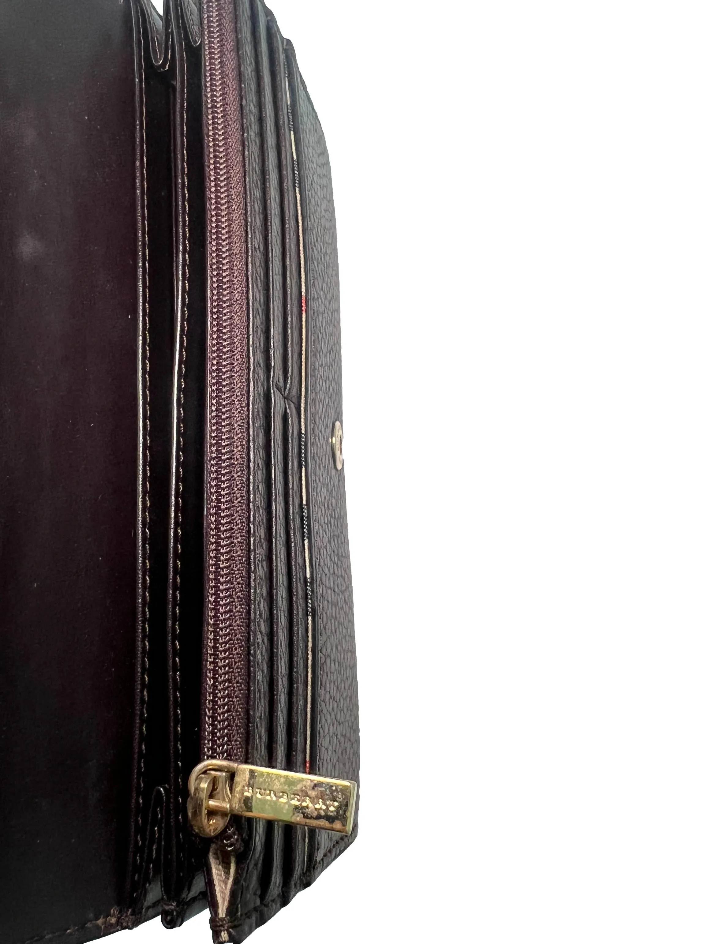 Brown Pu Leather Long Wallet