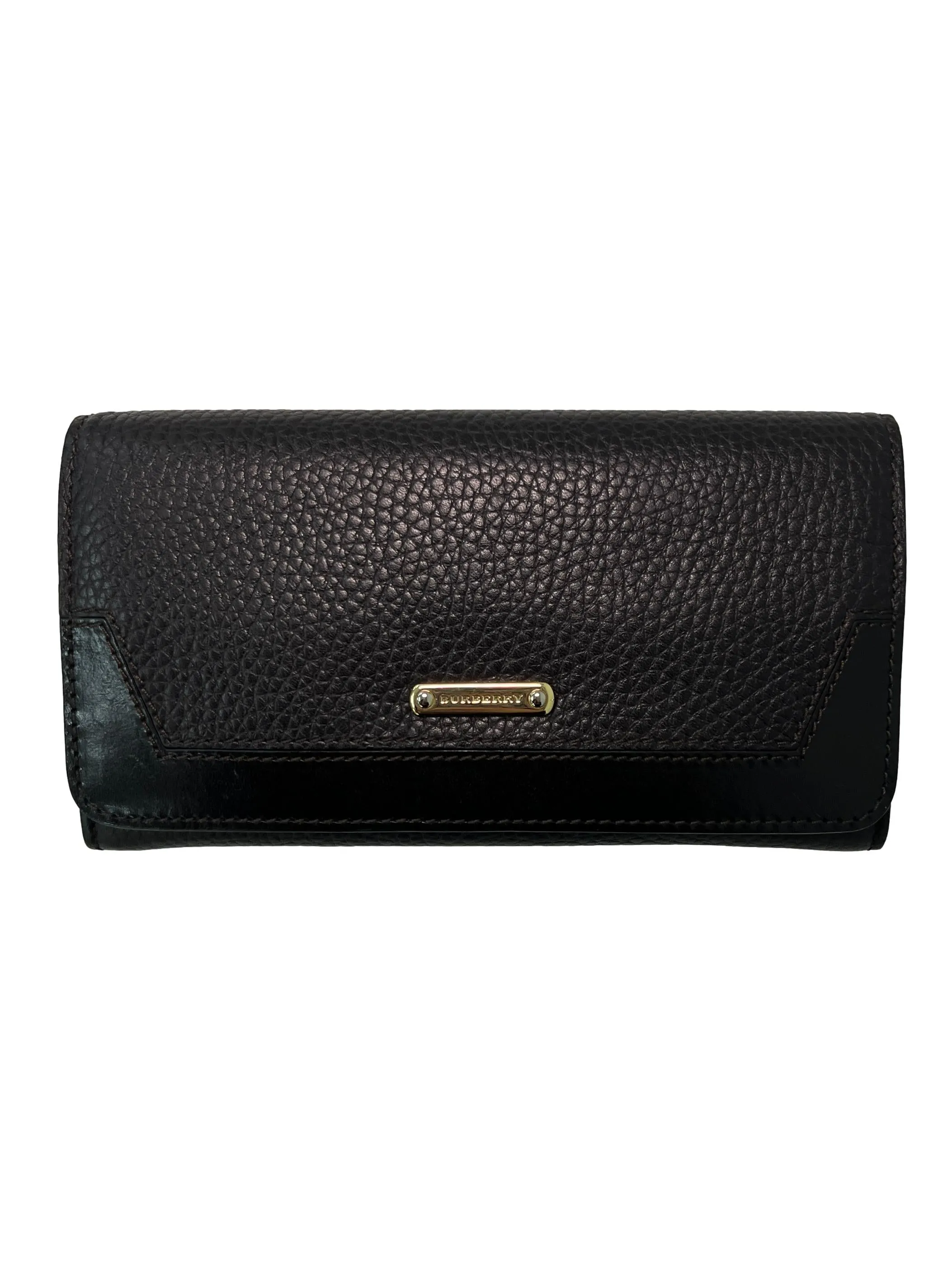Brown Pu Leather Long Wallet