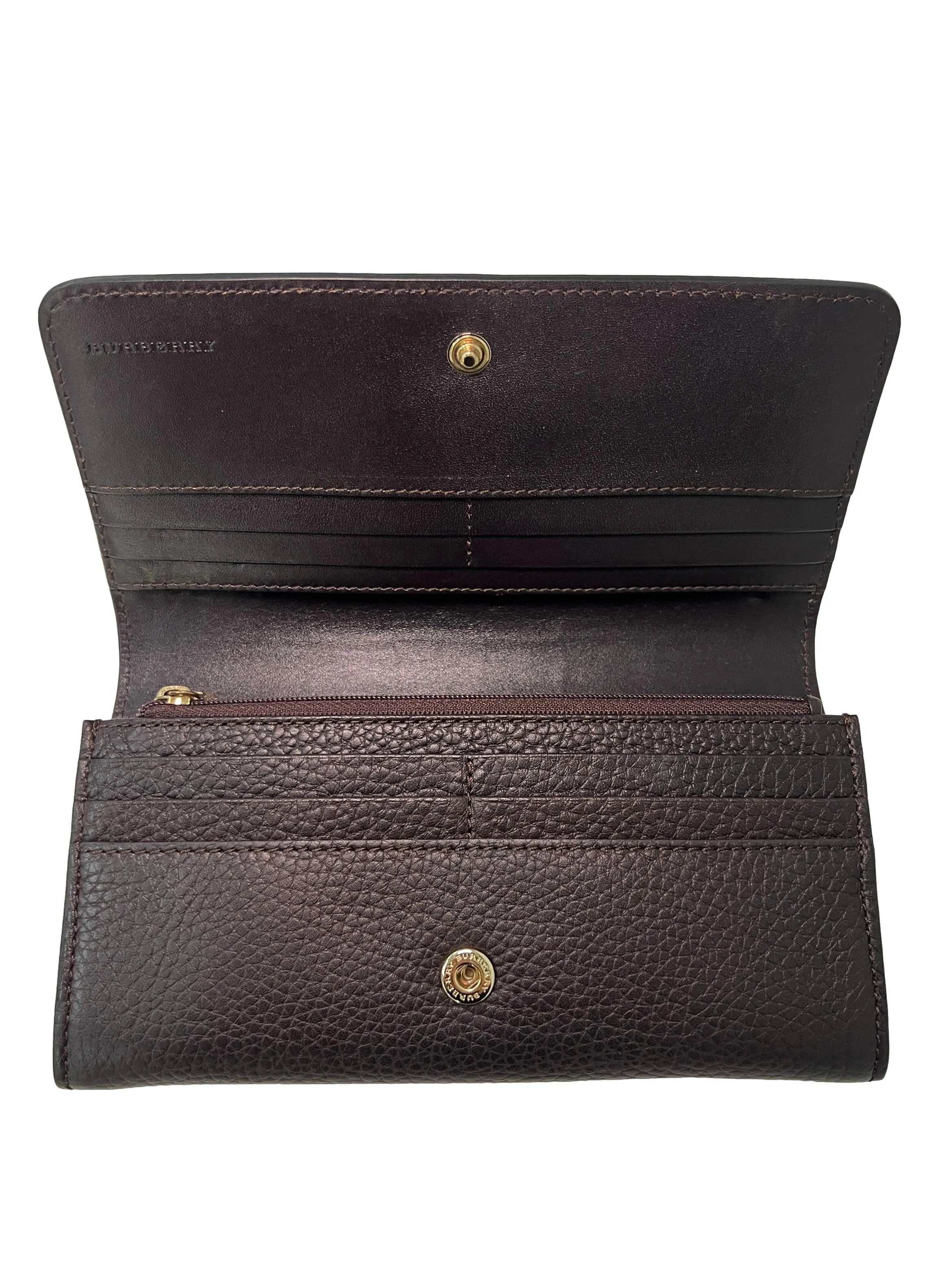 Brown Pu Leather Long Wallet