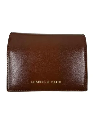 Brown Snap Button Mini Short Wallet