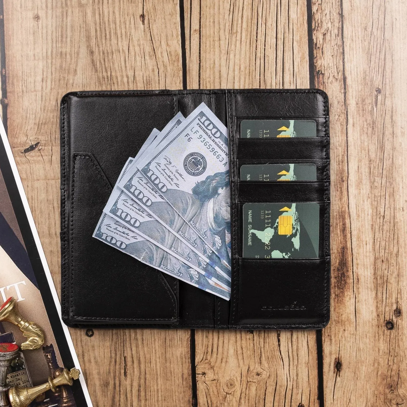 Calvina Customizable Genuine Leather Wallet for Unisex
