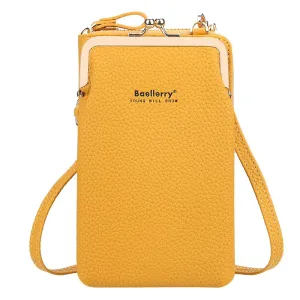 Casual Style Multiple Compartment Grain Textured Detachable Shoulder Strap Wallet Phone Holder