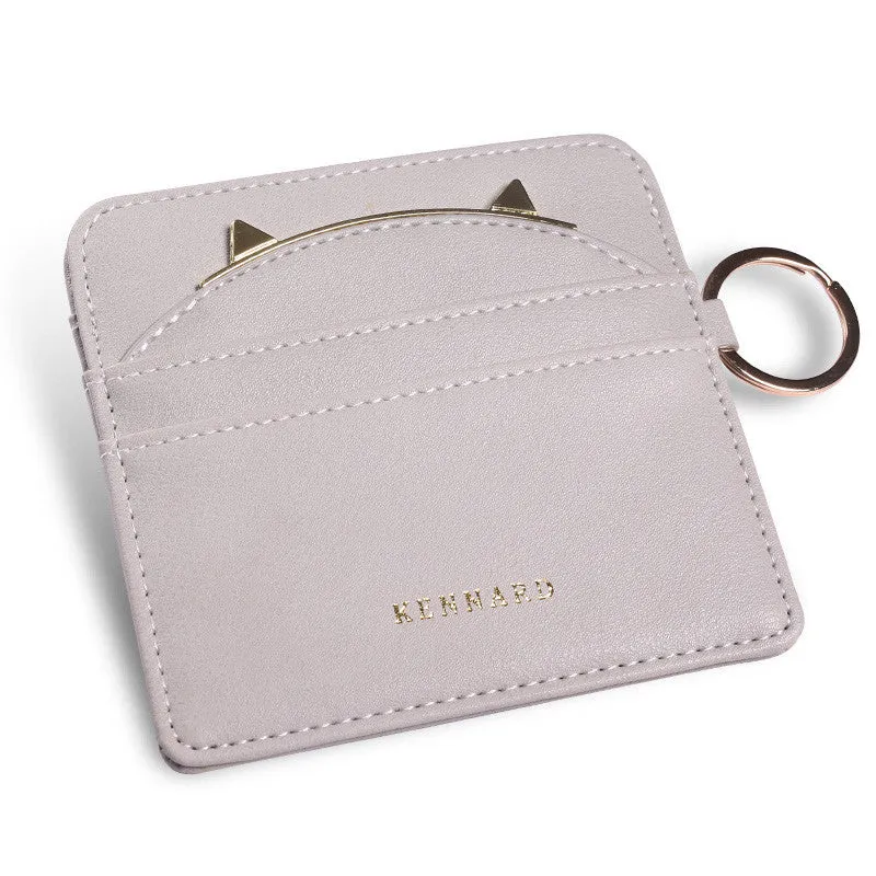 Cat Ear Cash Credit Card Wallet with Key Ring