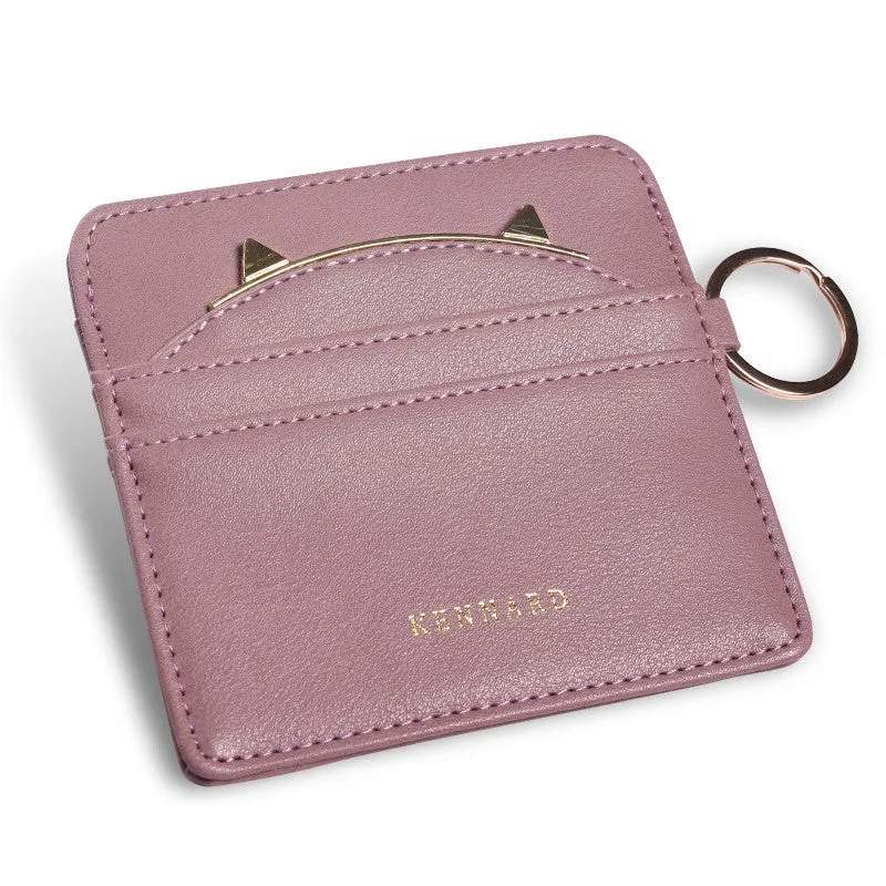 Cat Ear Cash Credit Card Wallet with Key Ring