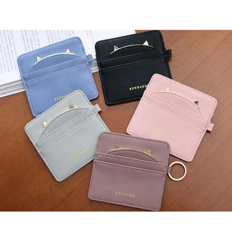 Cat Ear Cash Credit Card Wallet with Key Ring