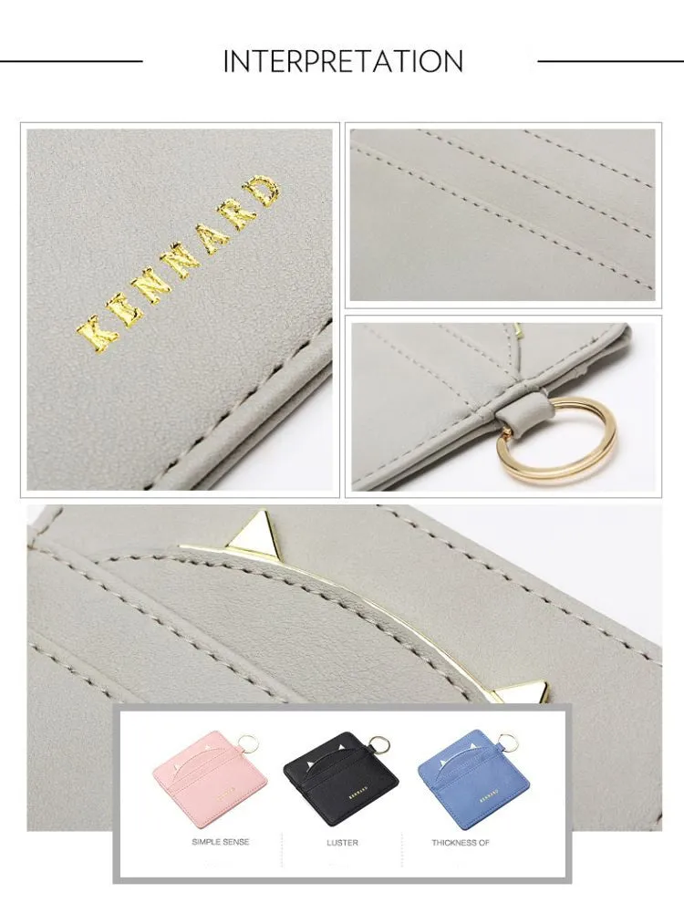 Cat Ear Cash Credit Card Wallet with Key Ring