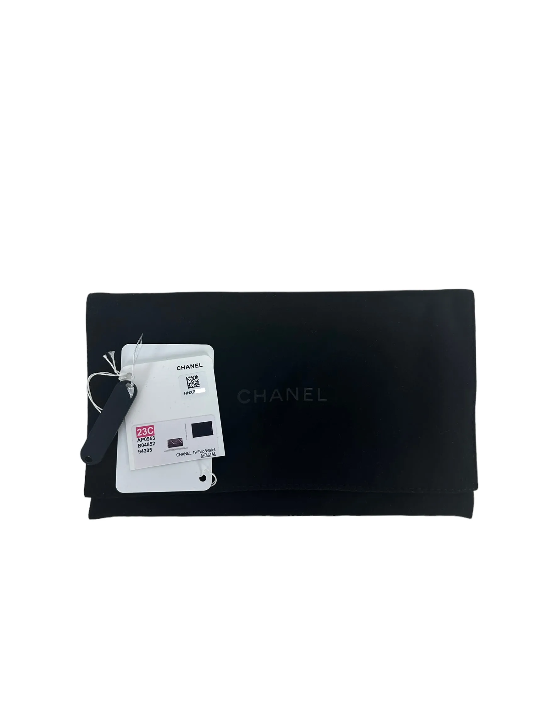 Chanel '23 NEW Black Lambskin Leather Quilted Chanel 19 Flap Wallet