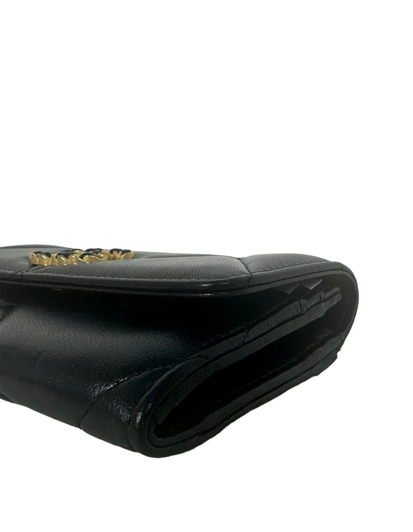 Chanel '23 NEW Black Lambskin Leather Quilted Chanel 19 Flap Wallet