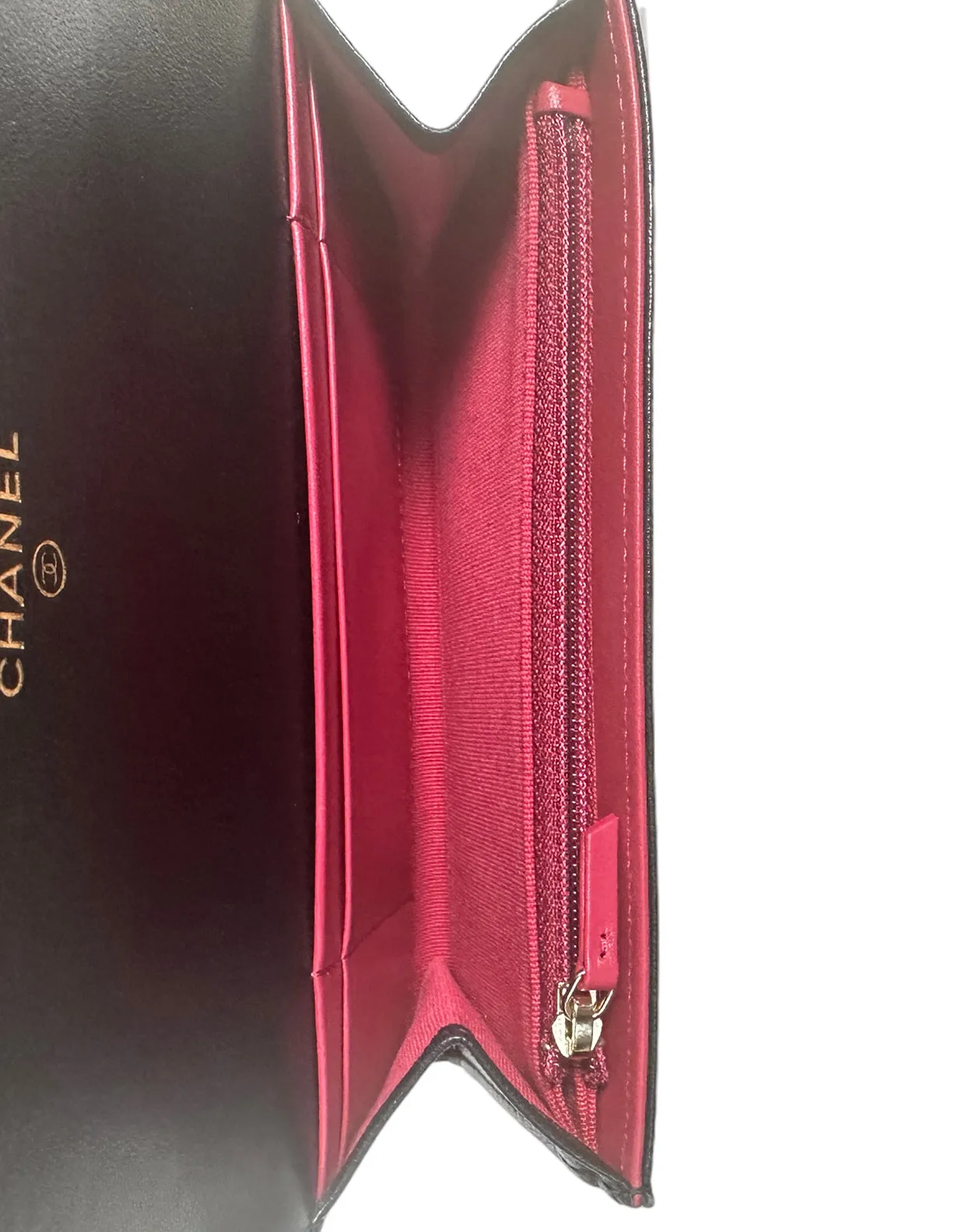 Chanel '23 NEW Black Lambskin Leather Quilted Chanel 19 Flap Wallet