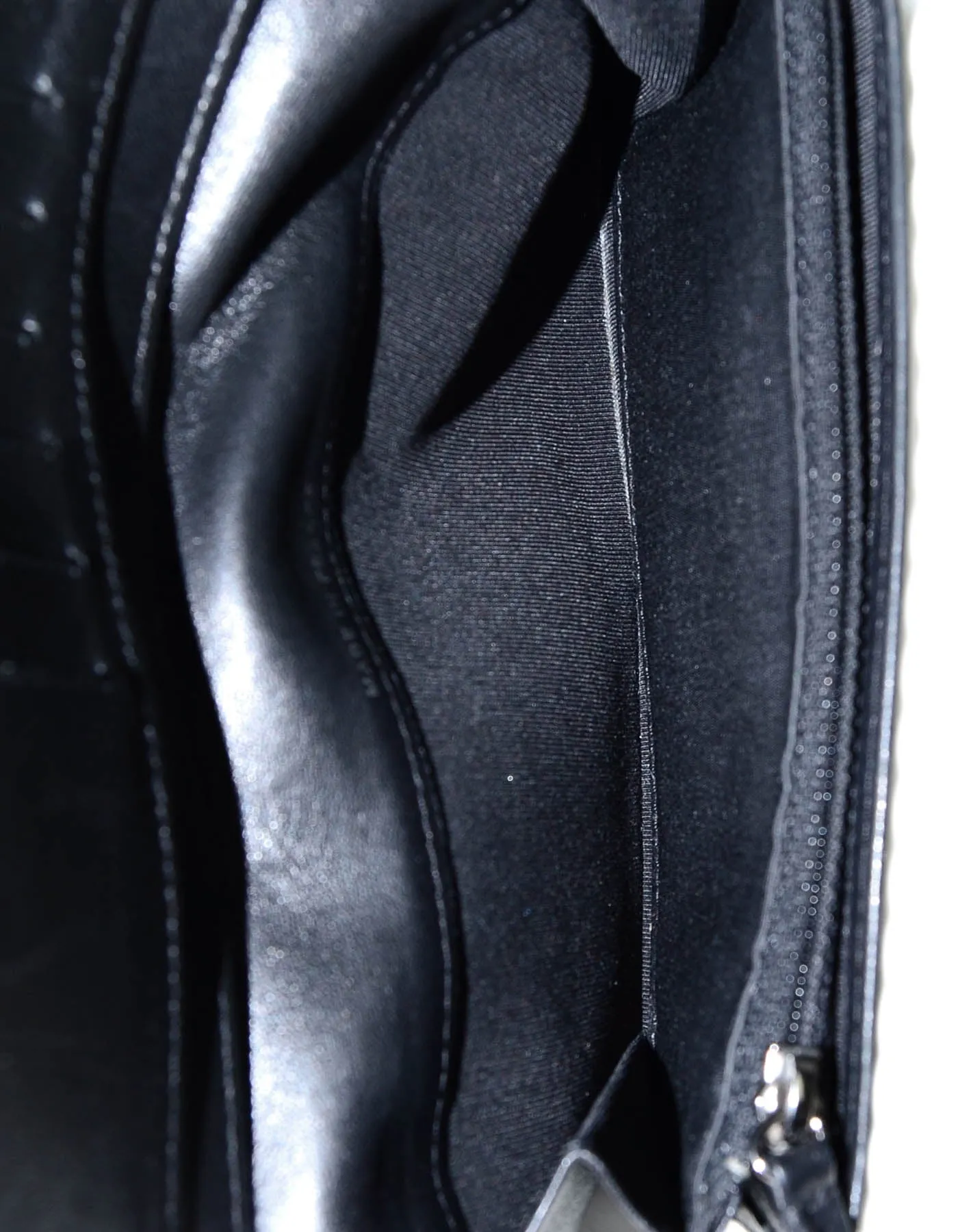 Chanel Black Lambskin Leather Quilted Yen Wallet