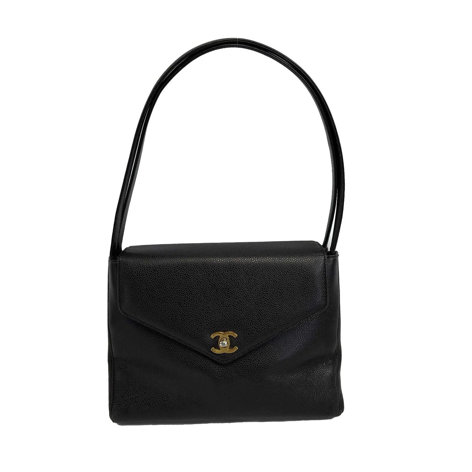 Chanel - Vintage CC Kelly Bag Dark Brown Caviar Shoulder Bag