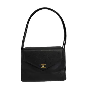 Chanel - Vintage CC Kelly Bag Dark Brown Caviar Shoulder Bag