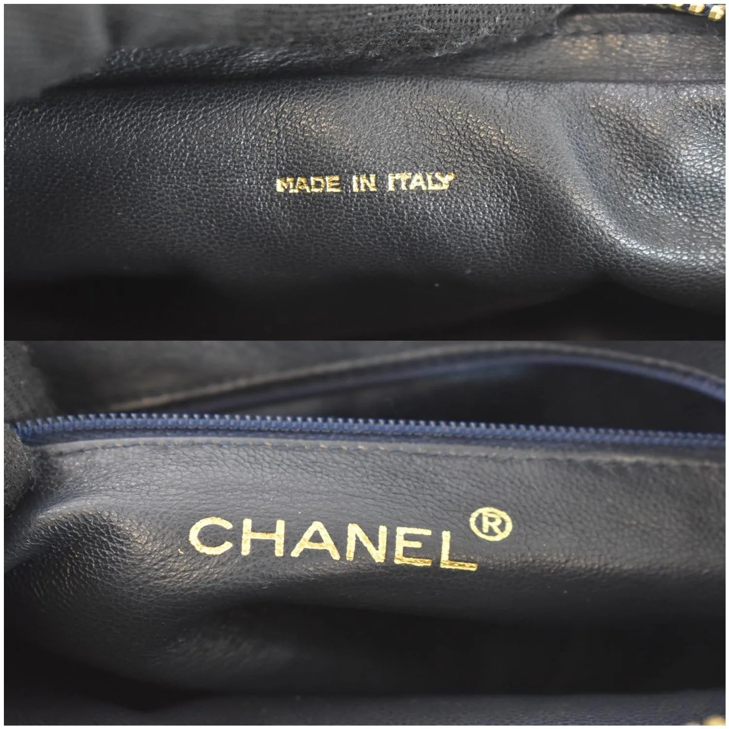 CHANEL Vintage Front Pocket Lambskin Leather Camera Bag Blue