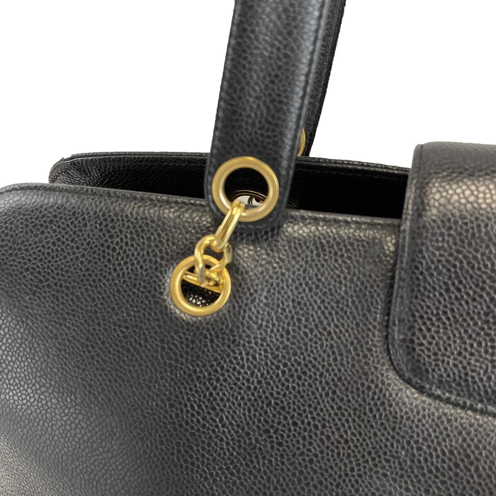 CHANEL - Vintage Supermodel Weekender Bag - Large CC Black Tote / Shoulder Bag