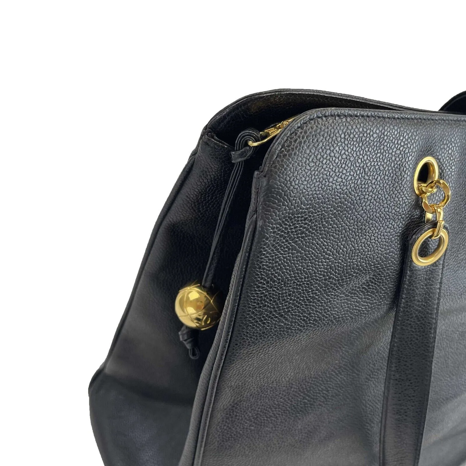 CHANEL - Vintage Supermodel Weekender Bag - Large CC Black Tote / Shoulder Bag