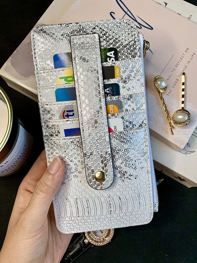 Cheetah Grey Slim Card Holder Wallet
