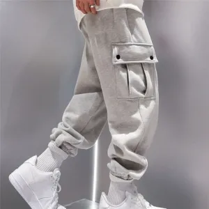ContiNent 33 Trendy Men Sweatpants Plus Size Winter Loose Trouser Outdoor Male Pocket Warm Comfort Jogging Sport Pants Pantalones