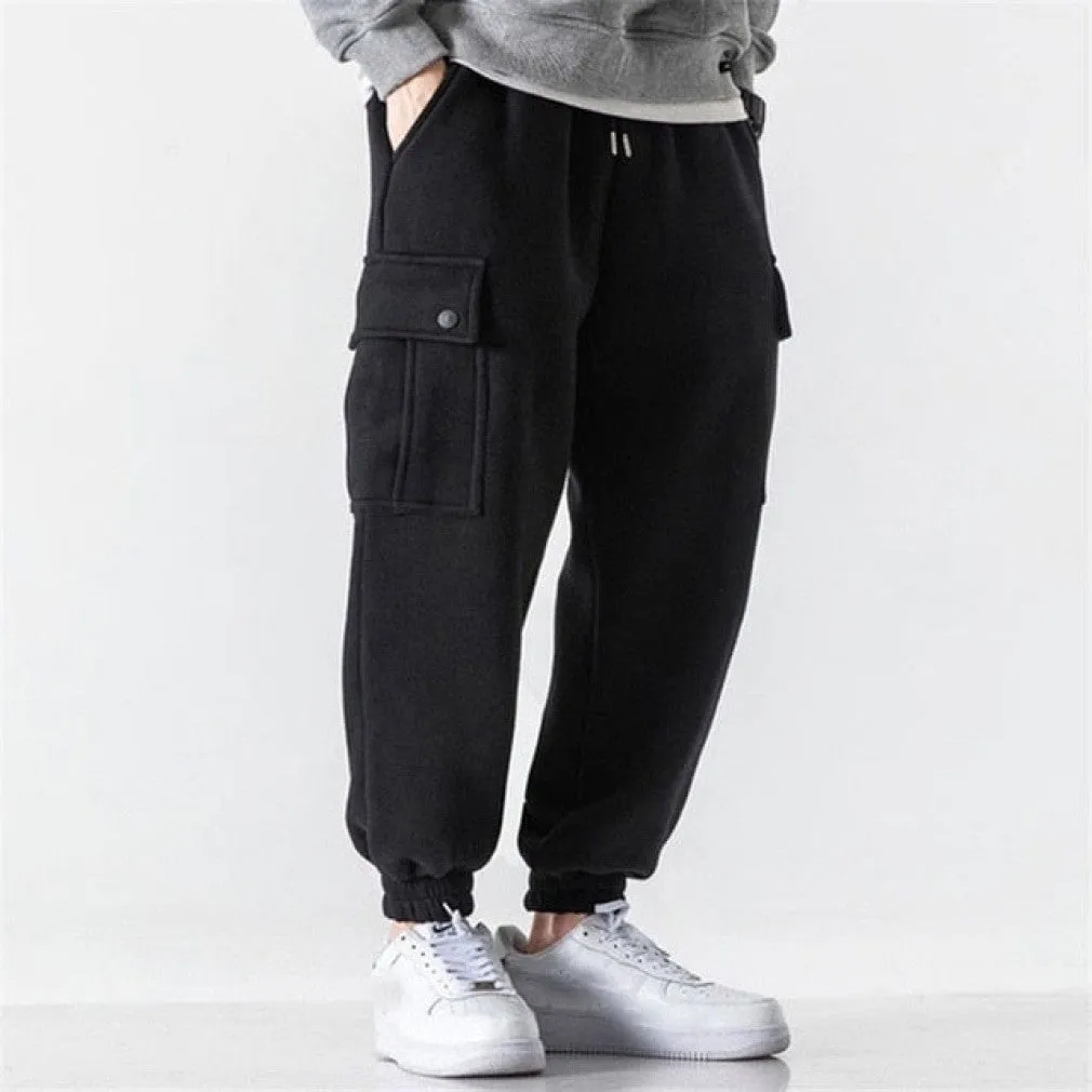 ContiNent 33 Trendy Men Sweatpants Plus Size Winter Loose Trouser Outdoor Male Pocket Warm Comfort Jogging Sport Pants Pantalones