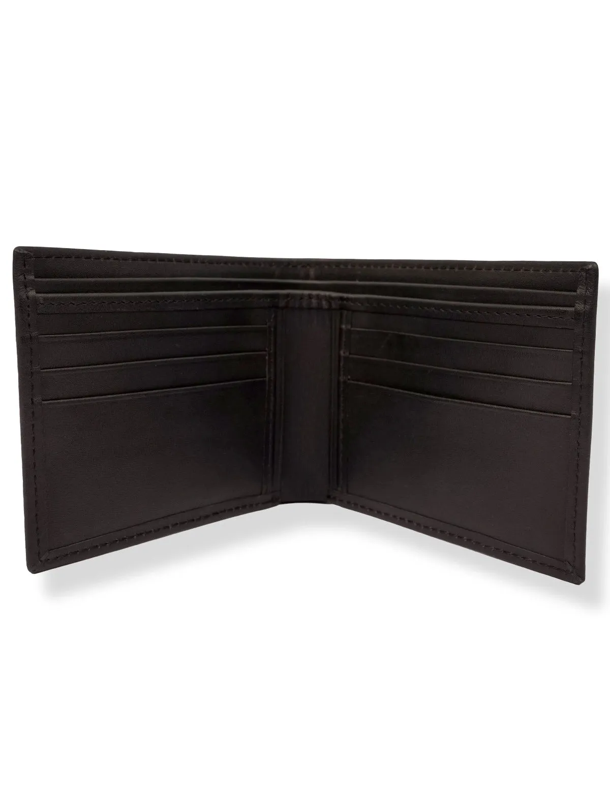Cow Leather Wallet Black – Bifold with Multiple Card Slots