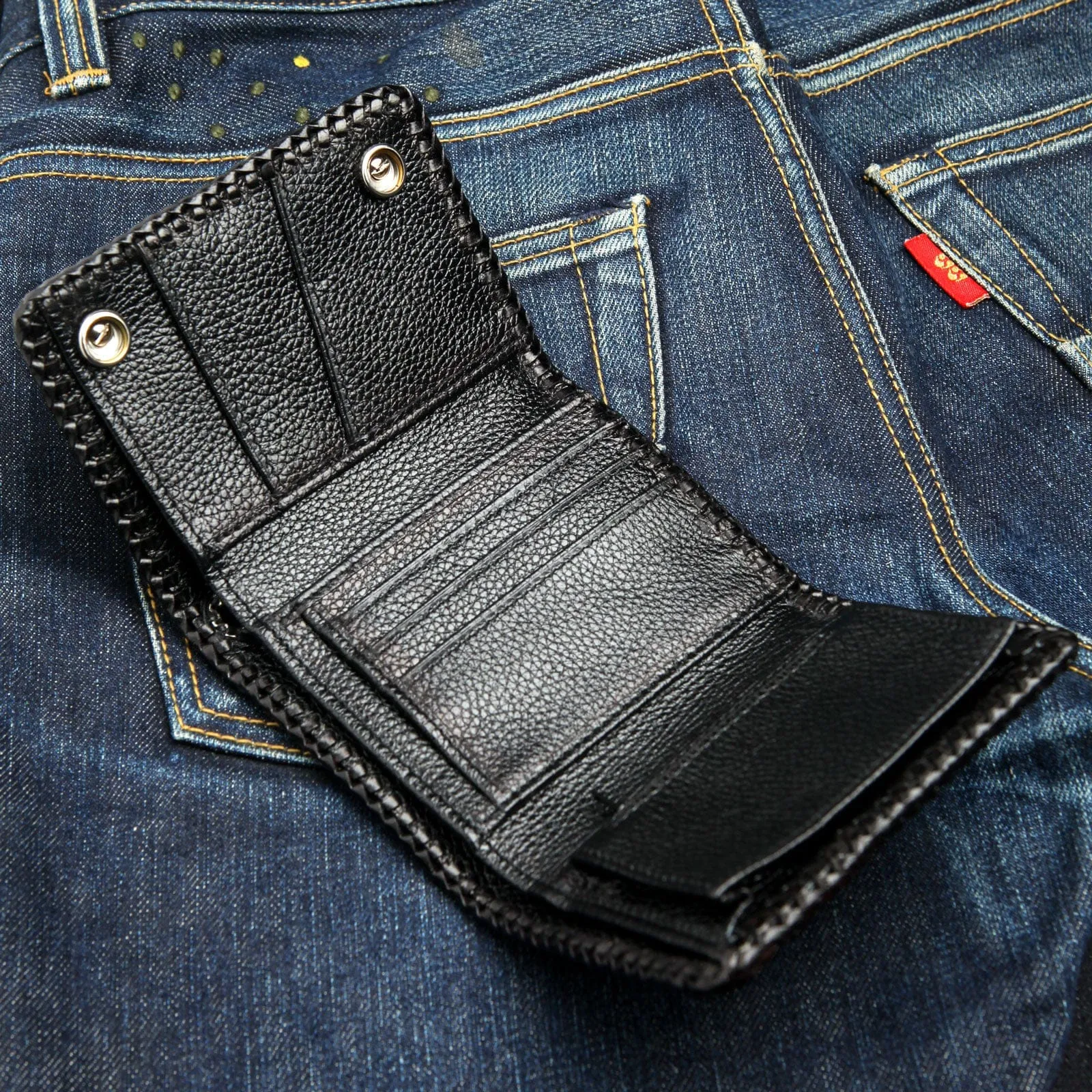 Cross Dark Grey Snake Leather Biker Wallet