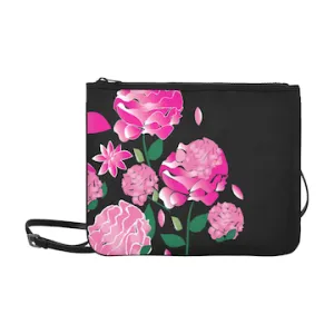 Custom Order - Black Peony Slimmy Crossbody