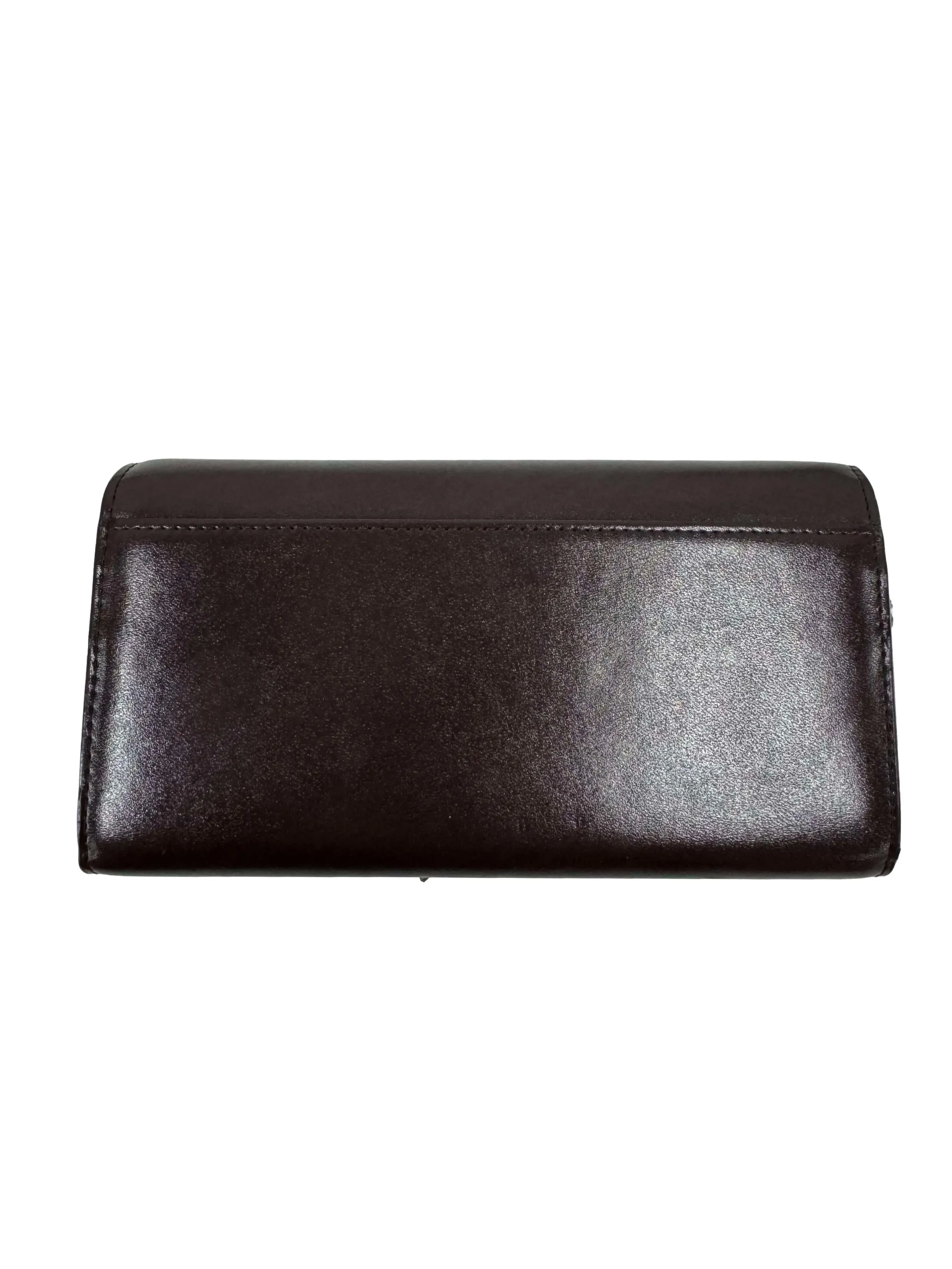 Dark Oak Curved Flap Long Wallet