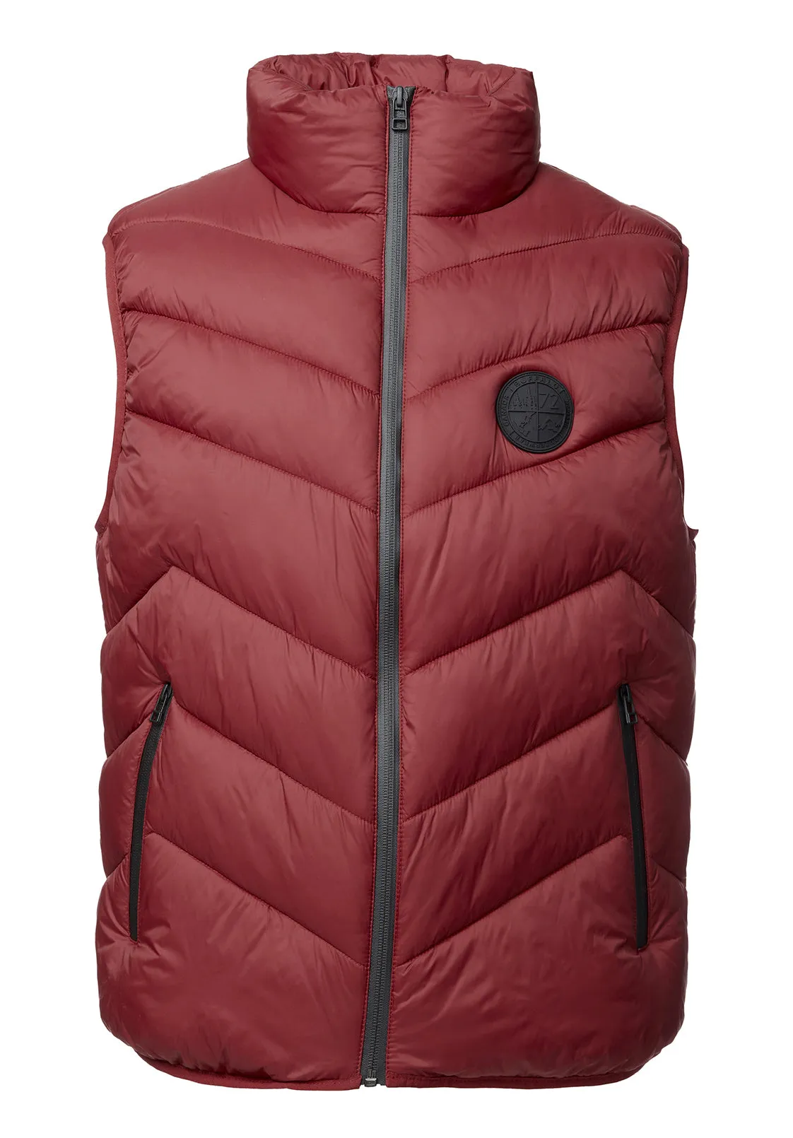 Davies Chilli Red Men's Puffer Vest - OBMEF007